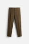 PLEATED COTTON - LINEN TROUSERS