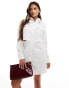 Фото #2 товара Pimkie pocket detail cut out mini shirt dress in white