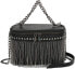 Фото #5 товара Kris Anna Women's Rivets Mini Shoulder Bag with Shoulder Strap Chain Tassel Black Disposable