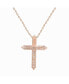 ფოტო #2 პროდუქტის Suzy Levian Sterling Silver Cubic Zirconia Mini Cross Pendant Necklace