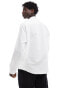 Фото #3 товара Selected Homme oversized linen mix grandad collar shirt in white