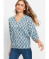 ფოტო #4 პროდუქტის Women's Cotton Blend 3/4 Sleeve Ornamental Print Tunic T-Shirt