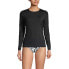 Petite Crew Neck Long Sleeve Rash Guard UPF 50 Swim Tee