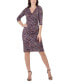 Фото #1 товара Women's Print Knee Length Faux Wrap Dress