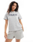 Cotton On – Oversize-T-Shirt in Graumeliert mit „Paris“-Grafik