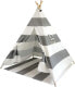 Tipi Zelt grau gestreift 120x120x150cm