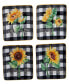 Sunflower Fields 4-Pc. Canape Plates asst.