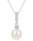 ფოტო #1 პროდუქტის Cultured Freshwater Pearl (8mm) Twist Rope Pendant Necklace in Sterling Silver, 16" + 2" extender