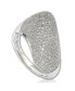 Фото #1 товара Suzy Levian Sterling Silver Cubic Zirconia Pave Diagonal Puff Ring