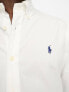 Фото #3 товара Polo Ralph Lauren player logo poplin shirt slim fit in white