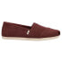 Фото #1 товара TOMS Alpargata Classic Slip On Womens Red Flats Casual 10016727T