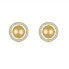 ფოტო #2 პროდუქტის Radiant 14k Yellow Gold Plated Eternity Halo Medallion Stud Earrings with Cubic Zirconia