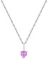 ფოტო #1 პროდუქტის Lab-Grown Pink Sapphire (2-1/3 ct. t.w.) & Lab-Grown White Sapphire (1/10 ct. t.w.) Heart 18" Pendant Necklace in Sterling Silver