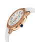 ფოტო #2 პროდუქტის Women's Astor White Genuine Leather Watch 40mm