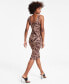 Фото #2 товара Women's Animal-Print Scoop-Neck Jersey Dress, Created for Macy's