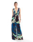 Фото #1 товара ASOS DESIGN twist front maxi dress in abstract print