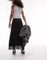 Фото #4 товара Topshop midi skirt in satin chiffon mix in black