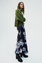 Фото #3 товара Атласная юбка миди с принтом ZARA
