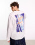 Фото #1 товара COLLUSION Long sleeve skate t-shirt with graphic front and back in white