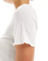 Something New X Chloe Frater ribbed fitted t-shirt in white Schneeweiß, S - фото #4