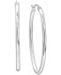 Medium Polished Oval Tube Hoop Earrings in Sterling Silver, 1.1", Created for Macy's