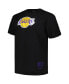 Фото #2 товара Men's Black Distressed Los Angeles Lakers Big and Tall Hardwood Classics Vintage-Like Logo T-shirt