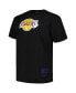 ფოტო #2 პროდუქტის Men's Black Distressed Los Angeles Lakers Big and Tall Hardwood Classics Vintage-Like Logo T-shirt