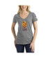 ფოტო #3 პროდუქტის Women's Heather Gray Cavs Legion GC NBA 2K League Logo Wordmark Tri-Blend V-Neck T-shirt