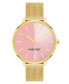 Фото #1 товара Women's Quartz Gold-Tone Stainless Steel Mesh Band Watch, 40mm