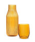Фото #2 товара 2-Piece Ribbed Carafe and Cup Set, Amber