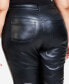 Фото #7 товара Plus Size Faux-Leather Straight-Leg Pants, Created for Macy's