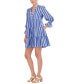 Women's Striped Smocked-Sleeve Tiered Dress