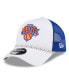 Фото #1 товара Men's White/Blue New York Knicks Court Sport Foam A-Frame 9FORTY Adjustable Trucker Hat