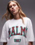 Topshop premium graphic Malmo super oversized tee in white