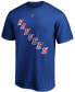 Фото #2 товара Men's Mika Zibanejad Blue New York Rangers Team Authentic Stack Name and Number T-shirt