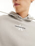 Фото #3 товара Calvin Klein Jeans monogram logo crew neck sweatshirt in dark grey