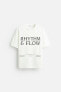 FADED T-SHIRT WITH SLOGANS