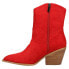 Фото #3 товара Corkys Rowdy Snip Toe Cowboy Booties Womens Red Casual Boots 81-0017-601