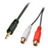 Фото #6 товара Lindy 0.25m AV Adapter Cable - 3.5mm Male to 2 x RCA Female, 2 x RCA, Male, 3.5mm, Female, 0.25 m, Black, Red, White