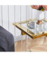 Фото #3 товара Gold Stainless Steel With Acrylic Frame Clear Glass Top End Table