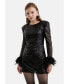 Фото #6 товара Women's Sequined Mini Dress