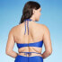 Фото #4 товара Women's Lightly Lined Ribbed Halter Bikini Top - Shade & Shore Blue 34C