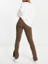 Фото #3 товара NA-KD x Angelica Blick split detail trousers in brown