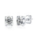 Фото #1 товара Sterling Silver White Gold Plated with 0.50ctw Lab Created Moissanite Solitaire Tulip Stud Earrings