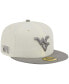 Фото #1 товара Men's Stone, Gray West Virginia Mountaineers Chrome and Concrete 59FIFTY Fitted Hat