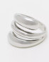 Фото #2 товара ASOS DESIGN ring with molten wrap design in silver tone