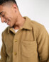 Threadbare borg button up shacket in camel