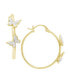 ფოტო #2 პროდუქტის Hoop Earring with Clear Crystal Butterflies in Silver Plate or Gold Plate