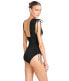Фото #2 товара Robin Piccone Women's Aubrey V-Plunge One Piece Swimsuit Black Size 14