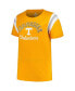 Women's Tennessee Orange Tennessee Volunteers Plus Size Striped Tailgate Scoop Neck T-shirt